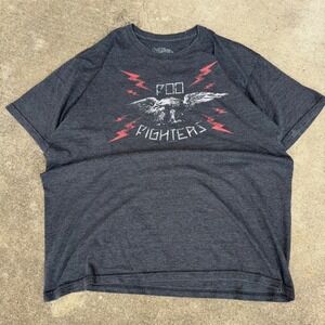 Y2K 2008 Foo Fighters Six Fifty One Graphic T-Shirt Mens XL Charcoal Rock Band